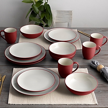 Noritake&reg; Colorwave Coupe 16-Piece Dinnerware Set in Raspberry. View a larger version of this product image.