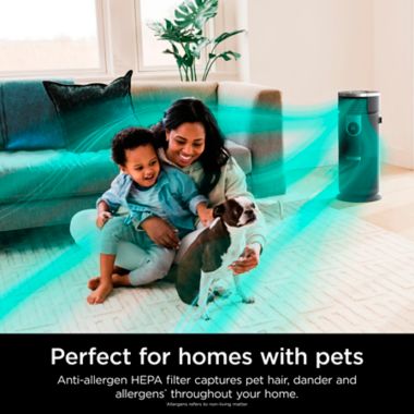 Shark&reg; 3-in-1 Air Purifier, Heater & Fan with NanoSeal HEPA in Black. View a larger version of this product image.