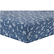 Trend Lab&reg; Mountains Deluxe Flannel Fitted Crib Sheet in Navy/White
