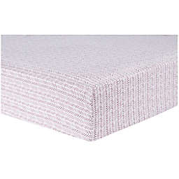 Trend Lab® Lilac Herringbone Deluxe Flannel Fitted Crib Sheet in White/Pink
