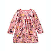 Tea Collection Cat Ruffle Empire Dress in Pink
