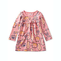 Tea Collection Size 12-18M Cat Ruffle Empire Dress in Pink