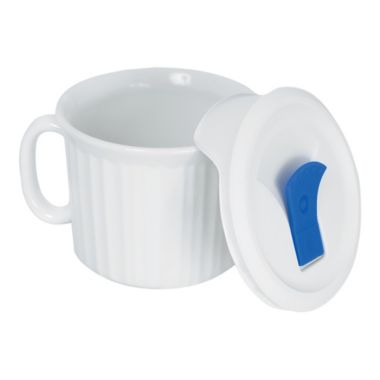 CorningWare&reg; 20-Ounce Mug with Venting Plastic Cover. View a larger version of this product image.