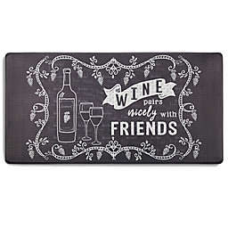 Nicole Miller NY® Wine Pair 20-Inch x 39-Inch Anti-Fatigue Kitchen Mat in Brown/White