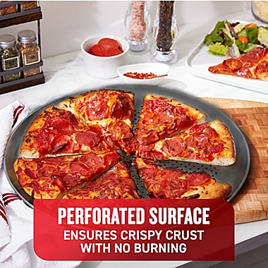 T-Fal&reg; AirBake&reg; 15.75-Inch Nonstick Steel Pizza Pan. View a larger version of this product image.