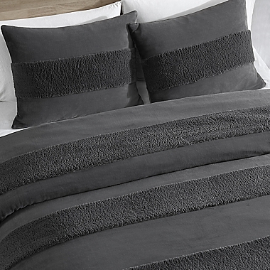 UGG&reg; Madison 2-Piece Twin Duvet Cover Set in Charcoal. View a larger version of this product image.