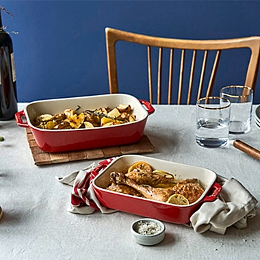 Staub Rectangular Ceramic Baking Dishes in Cherry (Set of 2). View a larger version of this product image.