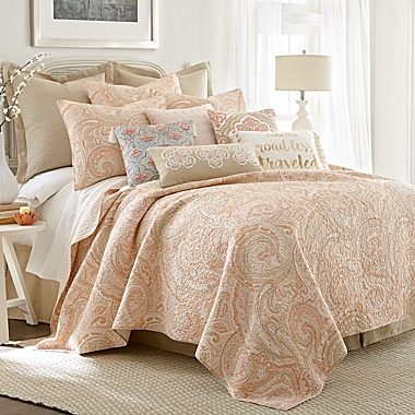 Levtex Home Spruce 3-Piece Reversible King Quilt Set in Coral. View a larger version of this product image.
