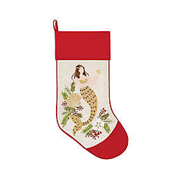 C&F Home Sandy Holiday Mermaid Christmas Stocking in Red