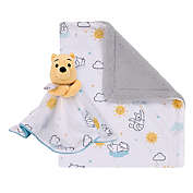 Disney Winnie the Pooh Baby 2-Piece Sherpa Baby Blanket &amp; Security Blanket in White