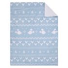 Alternate image 1 for Disney&reg; Mickey Mouse Christmas Sherpa Baby Blanket in Light Blue