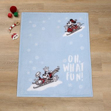 Disney&reg; Mickey &amp; Minnie Mouse "Oh, What Fun!" Christmas Baby Blanket. View a larger version of this product image.
