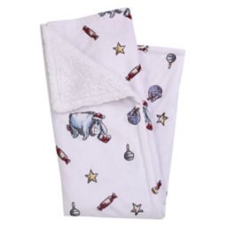 Disney® Winnie the Pooh Christmas Sherpa Baby Blanket in White