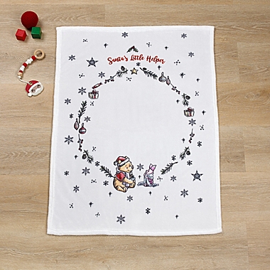 Disney&reg; Winnie the Pooh &quot;Santa&#39;s Little Helper&quot; Christmas Baby Blanket. View a larger version of this product image.