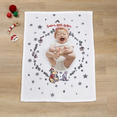 Disney&reg; Winnie the Pooh &quot;Santa&#39;s Little Helper&quot; Christmas Baby Blanket. View a larger version of this product image.
