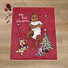 Alternate image 2 for Disney&reg; Winnie the Pooh &quot;My First Christmas&quot; Baby Blanket in Red