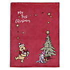Alternate image 0 for Disney&reg; Winnie the Pooh &quot;My First Christmas&quot; Baby Blanket in Red
