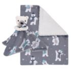 Alternate image 0 for NoJo&reg; Polar Bear Winter Sherpa Baby Blanket &amp; Security Blanket in Grey