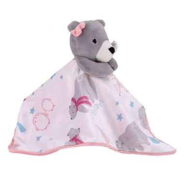 NoJo&reg; 2-Piece Bear Christmas Polyester Baby Blanket and Security Blanket Set in White. View a larger version of this product image.