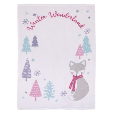NoJo&reg; Winter Wonderland Polyester Photo Op Baby Blanket in White. View a larger version of this product image.