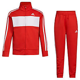 adidas® Size 4T 2-Piece Essential Tricot Tracksuit Set in Red/White