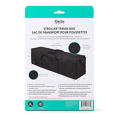 Belle ON THE GO Umbrella Stroller Travel Bag in Black. View a larger version of this product image.