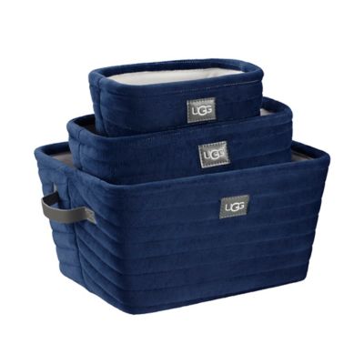 UGG&reg; Chrisley Storage Bins in Navy (Set of 3)