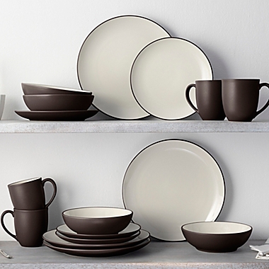 Noritake&reg; Colorwave Coupe 16-Piece Dinnerware Set in Chocolate. View a larger version of this product image.