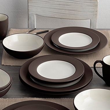 Noritake&reg; Colorwave Rim 16-Piece Dinnerware Set in Chocolate. View a larger version of this product image.