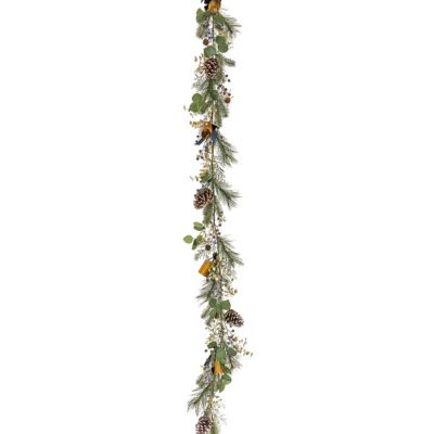 HGTV Home 9-Foot Swiss Chic Holiday Decorative Garland in Blue
