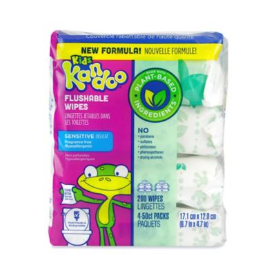 Kids Kandoo Plant-Based 4-Pack 50-Count Flushable Baby Wipes