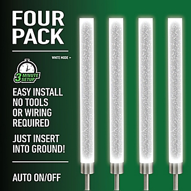 Bell + Howell Glimmer Stick Pathway Lights (Set of 4). View a larger version of this product image.