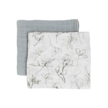 Little Unicorn&reg; 2-Pack Organic Cotton Muslin Swaddle Blankets in Pencil Floral. View a larger version of this product image.