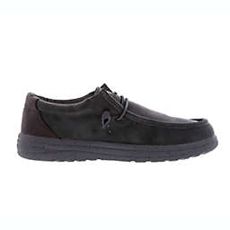 Lamo® Paul Size 12 Men's Slip-On Casual Shoe in Waxed Charcoal Fabric