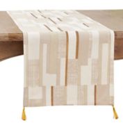 Saro Lifestyle Lucian Geometric Foil 72-Inch Table Runner in Gold