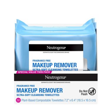 Neutrogena&reg; 50-Count Twin Pack Makeup Remover Cleansing Towelettes Fragrance-Free. View a larger version of this product image.