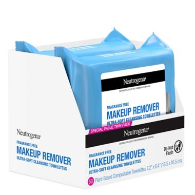 Neutrogena&reg; 50-Count Twin Pack Makeup Remover Cleansing Towelettes Fragrance-Free. View a larger version of this product image.