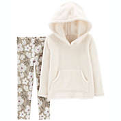 carter&#39;s&reg; 2-Piece Fuzzy Hoodie and Floral Legging Set in White
