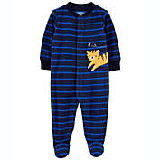 carter&#39;s&reg; Striped Tiger Cub Snap-Up Fleece Sleep &amp; Play in Blue