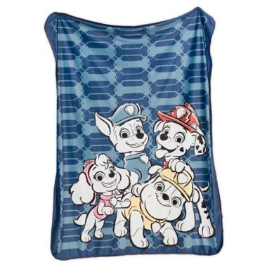 Morning Bird&reg; Paw Patrol&trade; Faux Sherpa Throw Blanket in Blue. View a larger version of this product image.