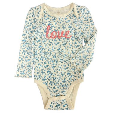 ever &amp; ever&trade; Size 6M "Love" Long Sleeve Bodysuit in Rose Bud Floral. View a larger version of this product image.