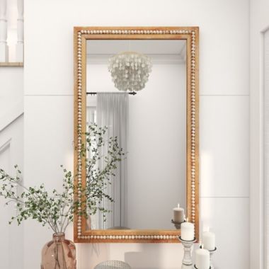 Ridge Road D&eacute;cor Boho Style Wood Wall Mirror. View a larger version of this product image.