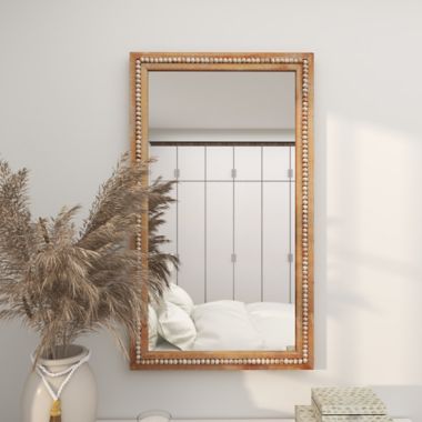 Ridge Road D&eacute;cor Boho Style Wood Wall Mirror. View a larger version of this product image.