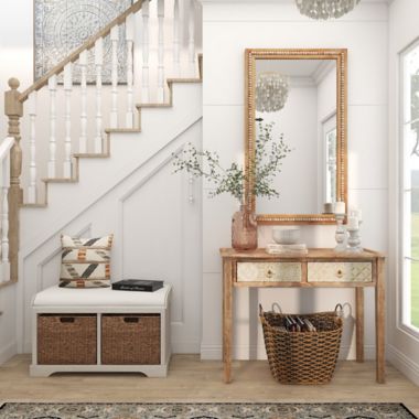 Ridge Road D&eacute;cor Boho Style Wood Wall Mirror. View a larger version of this product image.