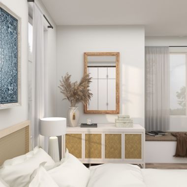 Ridge Road D&eacute;cor Boho Style Wood Wall Mirror. View a larger version of this product image.