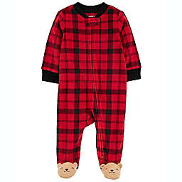 carter's® Buffalo Check 2-Way Zip Fleece Sleep & Play in Red