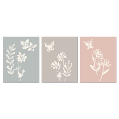 Lambs &amp; Ivy&reg; Baby Blooms 3-Piece Watercolor Floral Wall Art Set