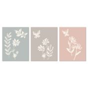Lambs &amp; Ivy&reg; Baby Blooms 3-Piece Watercolor Floral Wall Art Set