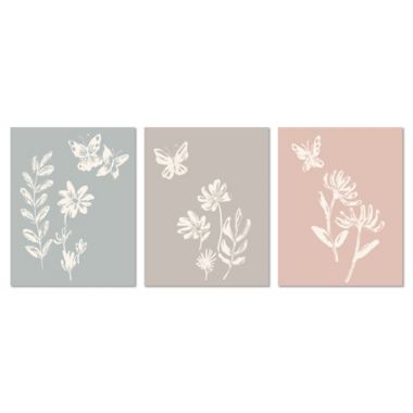 Lambs & Ivy&reg; Baby Blooms 3-Piece Watercolor Floral Wall Art Set. View a larger version of this product image.