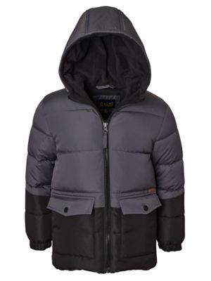 iXtreme Colorblock Puffer Jacket in Charcoal/Black